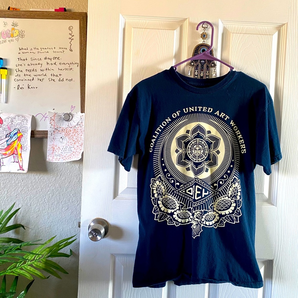 OBEY T-shirt Navy blue Art